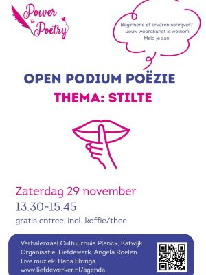 Za mi 29 nov: Open Podium Poëzie. Thema: stilte